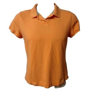 Talbots Women's Polo Shirt Size XL Cotton Spandex  Short Sleeve Orange  Collared